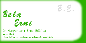 bela erni business card